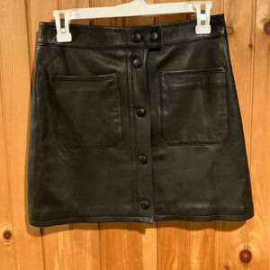 FRAME leather mini skirt